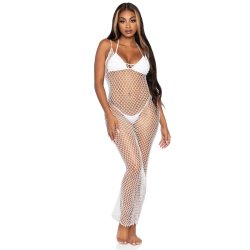 Leg Avenue v�vet net maxi kjole hvid one size