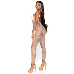 Leg Avenue v�vet net maxi kjole hvid one size