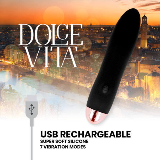 Dolce Vita vibrator sort 7 hastigheder speed
