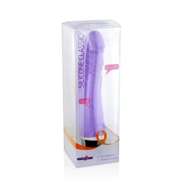 Seven Creations klassisk silikone vibrator lilla 21 cm