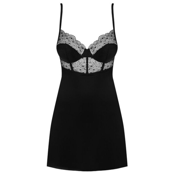 Obsessive sexy black chemise and thong L/XL