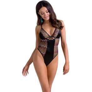 Casmir Lagerta sort �ben teddy med rygdetalje S/M