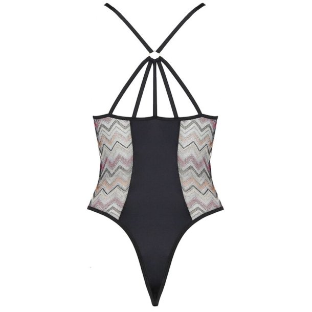 Casmir Lagerta sort �ben teddy med rygdetalje L/XL