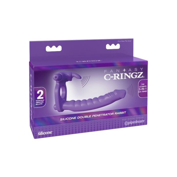 Fantasy c-ringz silikone dobbelt vibrator kanin