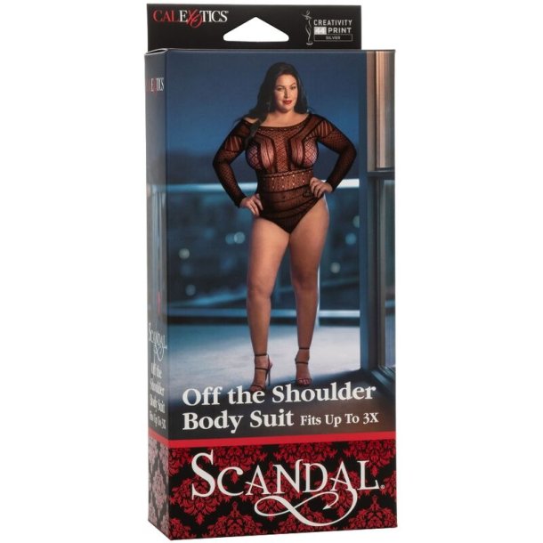 Calex Scandal off the shoulder body suit plus size black