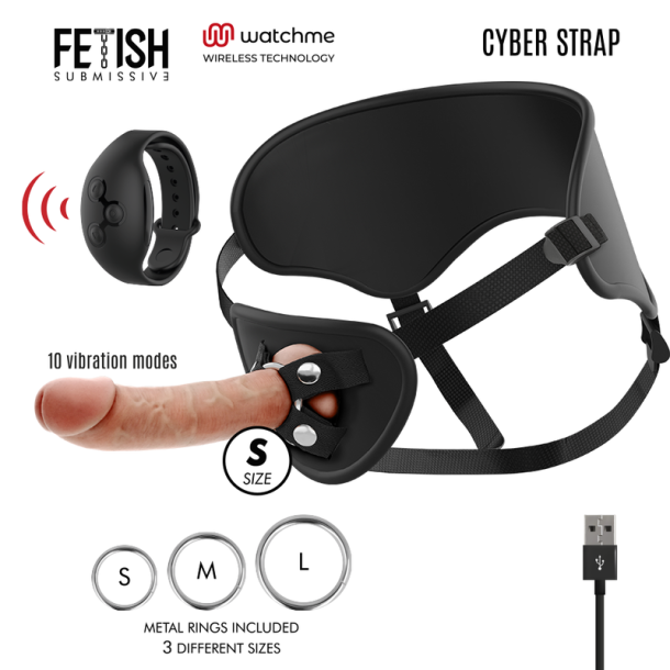 Cyber Strap med dildo watchme S -teknologi