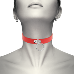 Coquette Chic Desire h�ndlavet choker fetish r�d