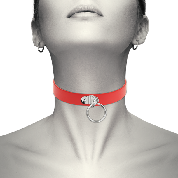Coquette Chic Desire h�ndlavet choker fetish r�d