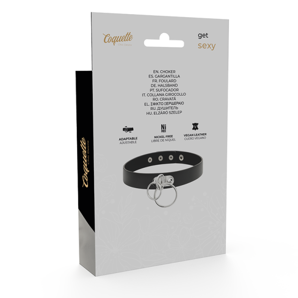 Coquette Chic Desire h�ndlavet choker vegansk l�der