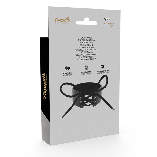 Coquette Chic Desire h�ndlavet choker vegansk l�der