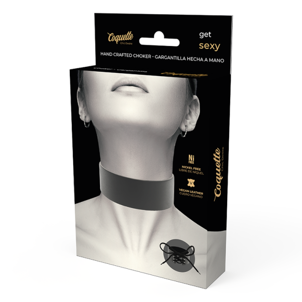 Coquette Chic Desire h�ndlavet choker vegansk l�der