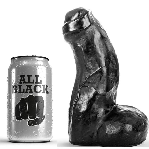 All Black realistiske dong 17cm