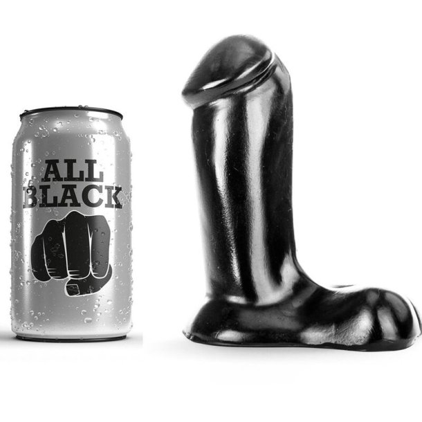 All Black dildo realistiske 14 cm