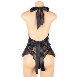 Queen Lingerie deep V backless blonde teddy L/XL