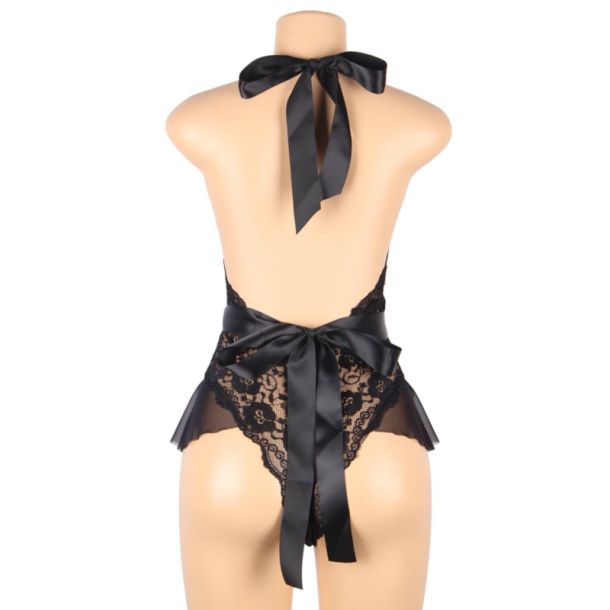 Queen Lingerie deep V backless blonde teddy L/XL