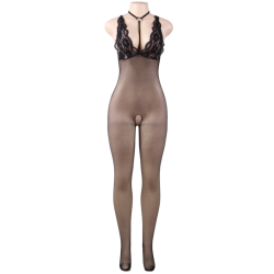 Queen Lingerie fishnet �ben ryg bodystocking S/L