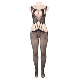 Queen Lingerie off shoulder fishnet bodystocking S/L