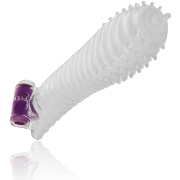 Ohmama tekstureret penis sleeve med vibrerende bullet