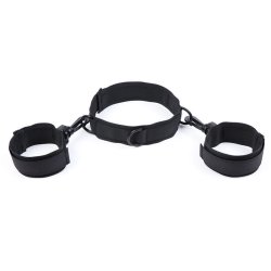 Ohmama fetish nylon collar med restraints