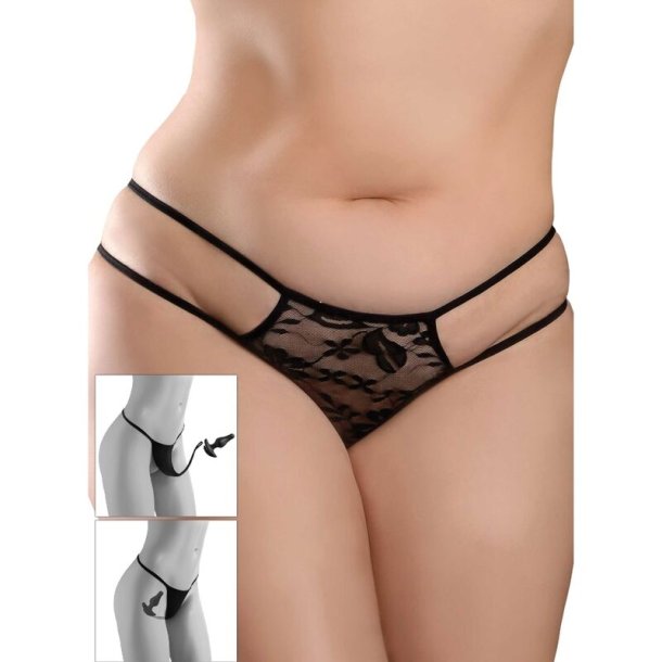 Hook Up bundl�se pearlstring panties w/plug plus size