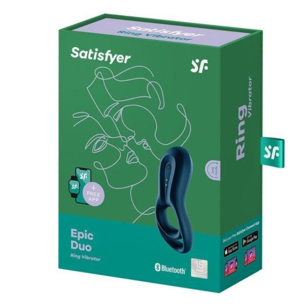 Satisfyer epic duo ring vibrator blue