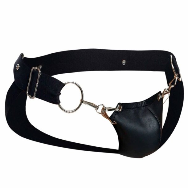 Mob Erotic sleek black faux leather jockstrap