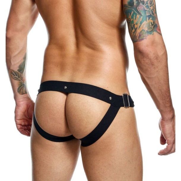 Mob Erotic sleek black faux leather jockstrap