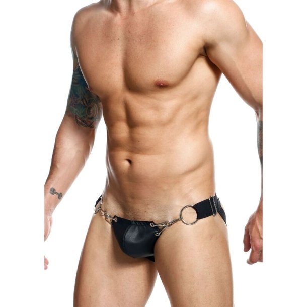 Mob Erotic sleek black faux leather jockstrap