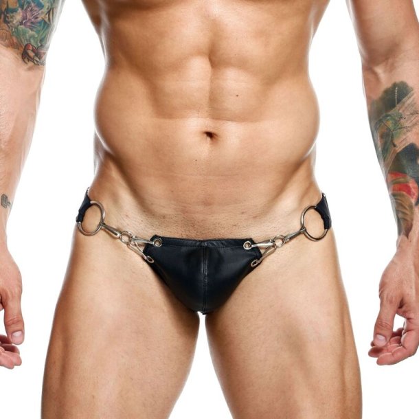 Mob Erotic sleek black faux leather jockstrap