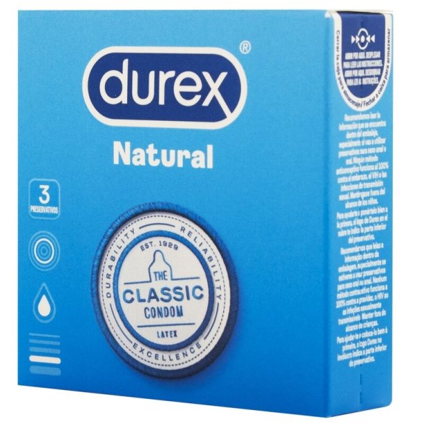 Durex natural classic 3 stk kondomer
