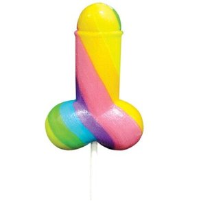 Spencer and Fleetwood rainbow cock lollipop