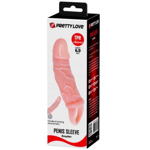 Baile silikone penis sleeve med kugleb�nd 13,5 cm