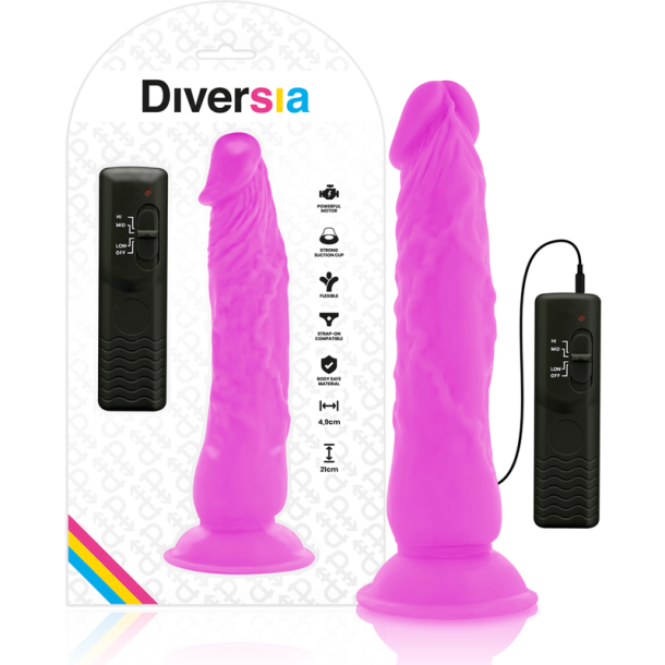Diversia vibrerende dildo 21 cm lilla