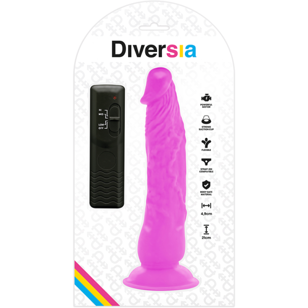 Diversia vibrerende dildo 21 cm lilla