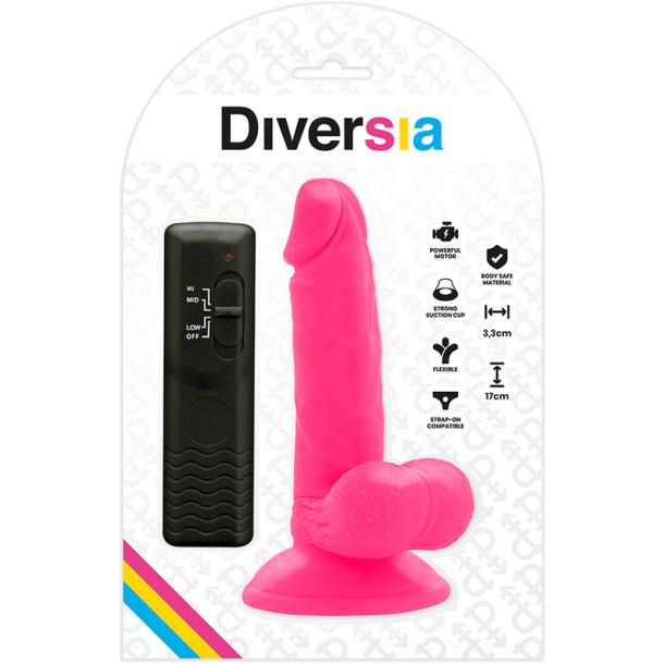 Diversia vibrerende dildo 17 cm lyser�d