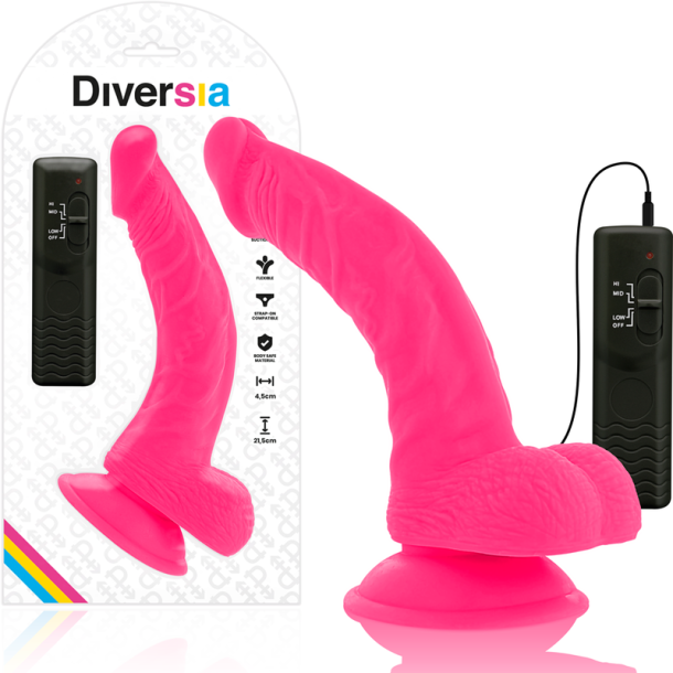 Diversia vibrerende dildo 21,5 cm lilla