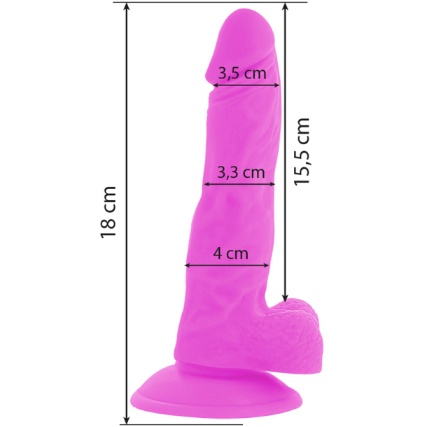Diversia vibrerende dildo 18 cm lilla