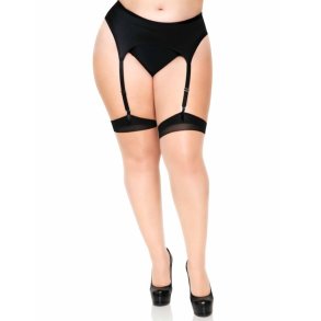 Leg Avenue 2 tone thigh high backseam nude/black plus size