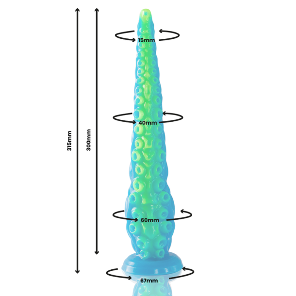 EPISK - SCYLLA FLUORESCENT TYND TENTACLE DILDO LARGE STR.