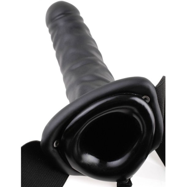 Fetish Fantasy 19 cm vibrerende hollow strap-on sort