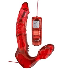 Just for you dobbelt penetrations harness med vibrator