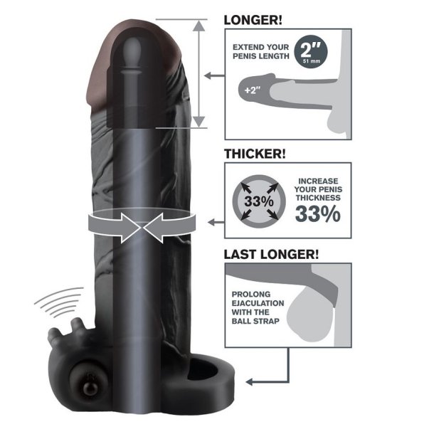 Fantasy vibrerende real feel penis 2 extension sort