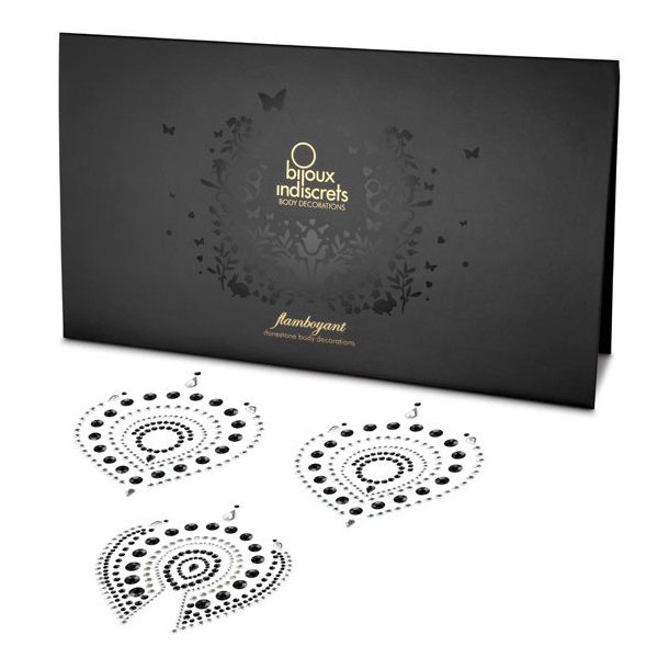 Bijoux juvel kropsdekorationer s�lv/sort 3 stk