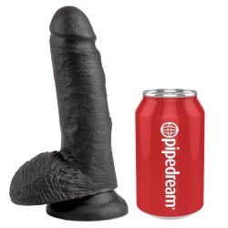 Pipedream King Cock penis med kugler 17,8 cm sort
