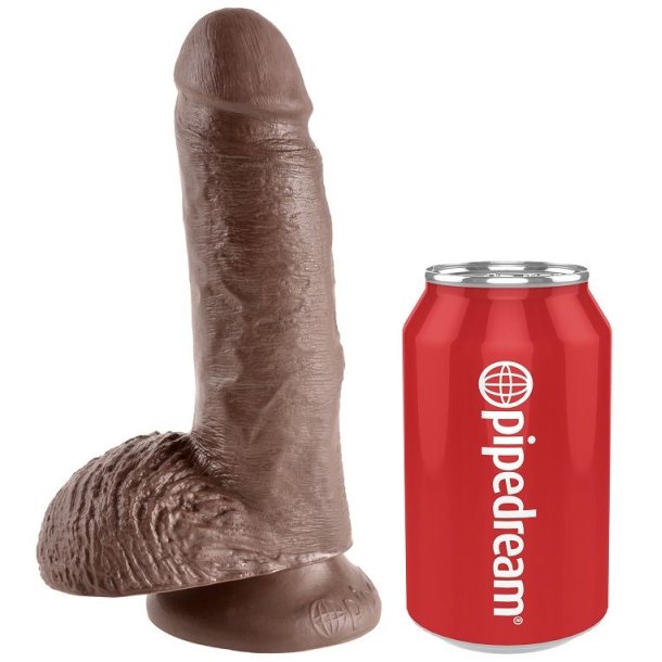 Pipedream King Cock brun dildo med kugler 17,8 cm