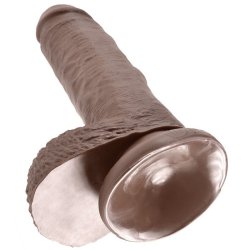Pipedream King Cock brun dildo med kugler 17,8 cm