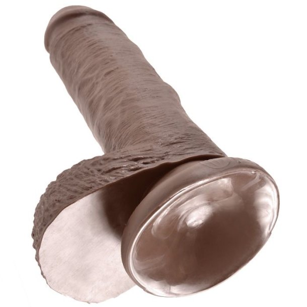 Pipedream King Cock brun dildo med kugler 17,8 cm