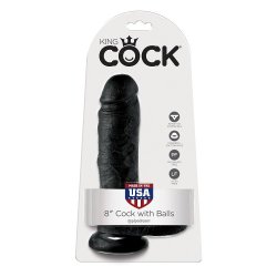 Pipedream King Cock sort dildo med kugler 20,3 cm