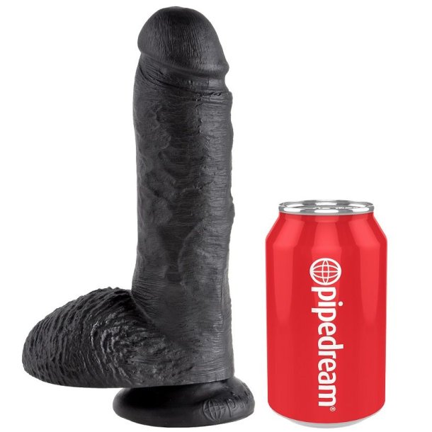 Pipedream King Cock sort dildo med kugler 20,3 cm