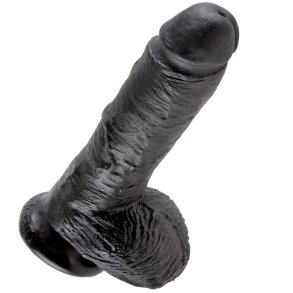 Pipedream King Cock sort dildo med kugler 20,3 cm